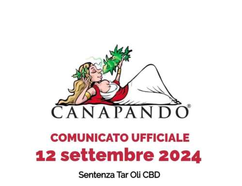 COMUNICATO 12 SETTEMBRE  – Sentenza TAR Oli CBD – Canapando®