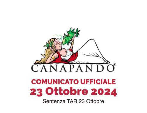 Comunicato Ufficiale 23 Ottobre 2024 – Sentenza TAR  Oli di CBD – Canapando®